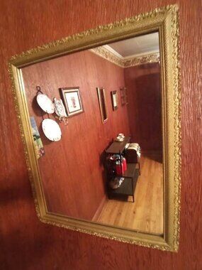 Antique Gold Toned Gilded Mirror c.1910 Scantlebury’s Art Store Belleville ON.